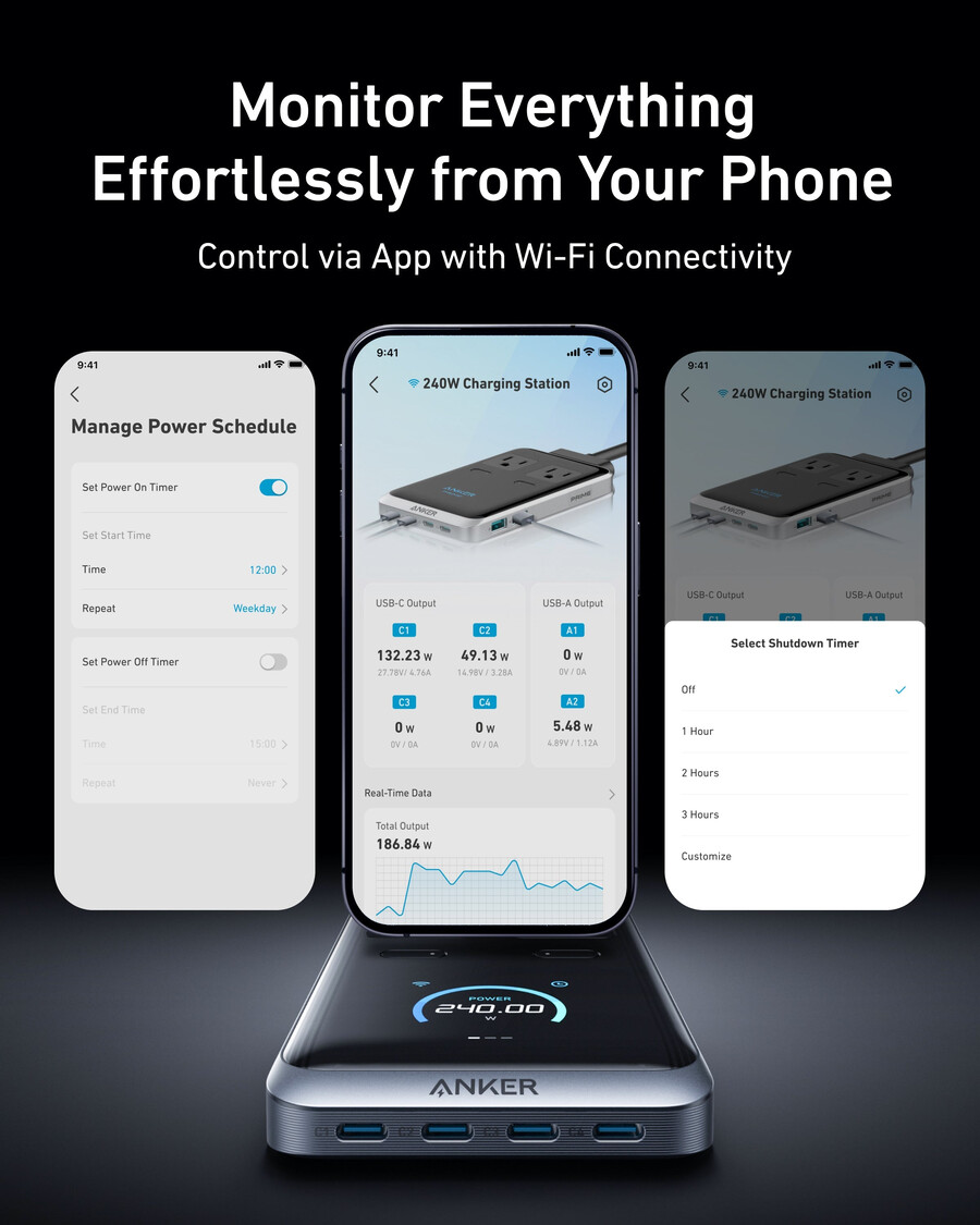 anker prime charging station 8-in-1 240w e anker prime usb-c to usb-c cable 240w upcycled-braided