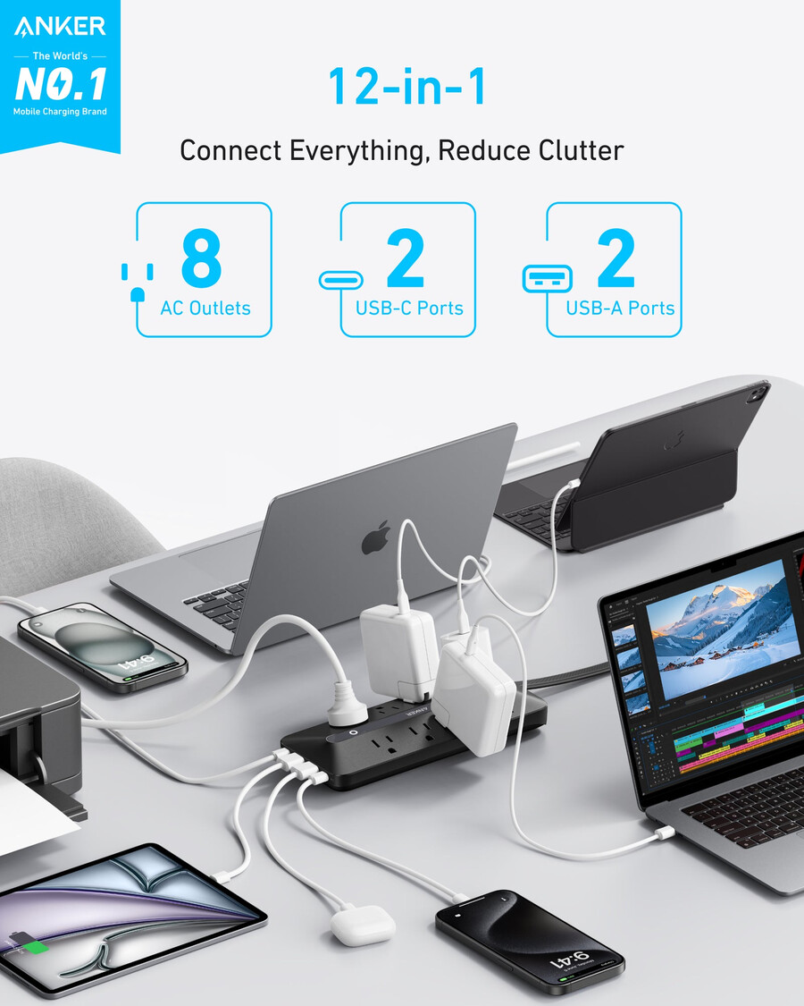 anker usb power strip 12-in-1 35w