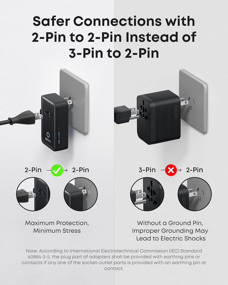anker nano travel adapter 5-in-1 20w 1-pack e anker nano charger 45w com usb-c para usb-c cable