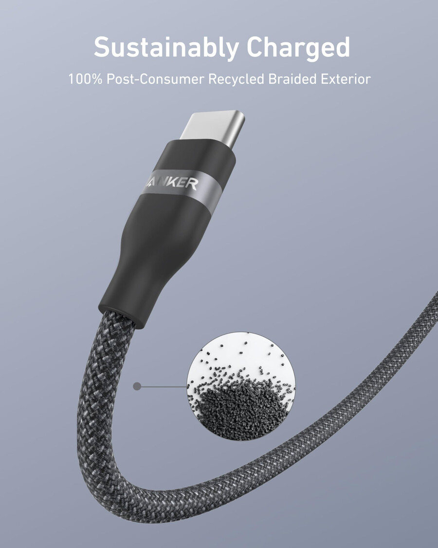 anker usb-a to usb-c cable 3 ft6 ft upcycled-braided