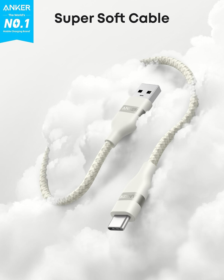 anker usb-a to usb-c cable 3 ft upcycled-braided 2 pack