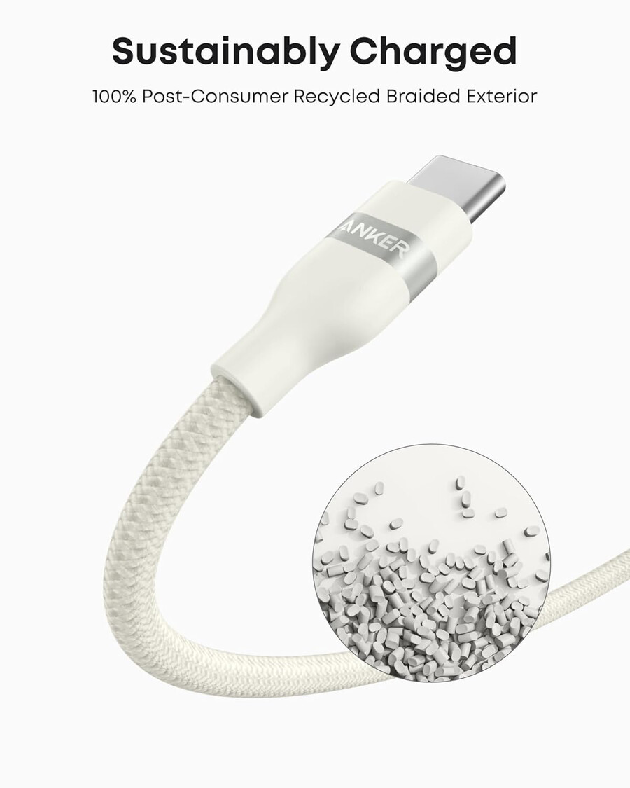 anker usb-a to usb-c cable 3 ft upcycled-braided 2 pack