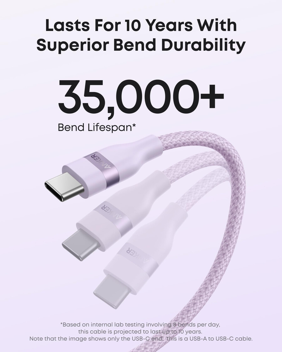 anker usb-a to usb-c cable upcycled-braided 2 pack violet