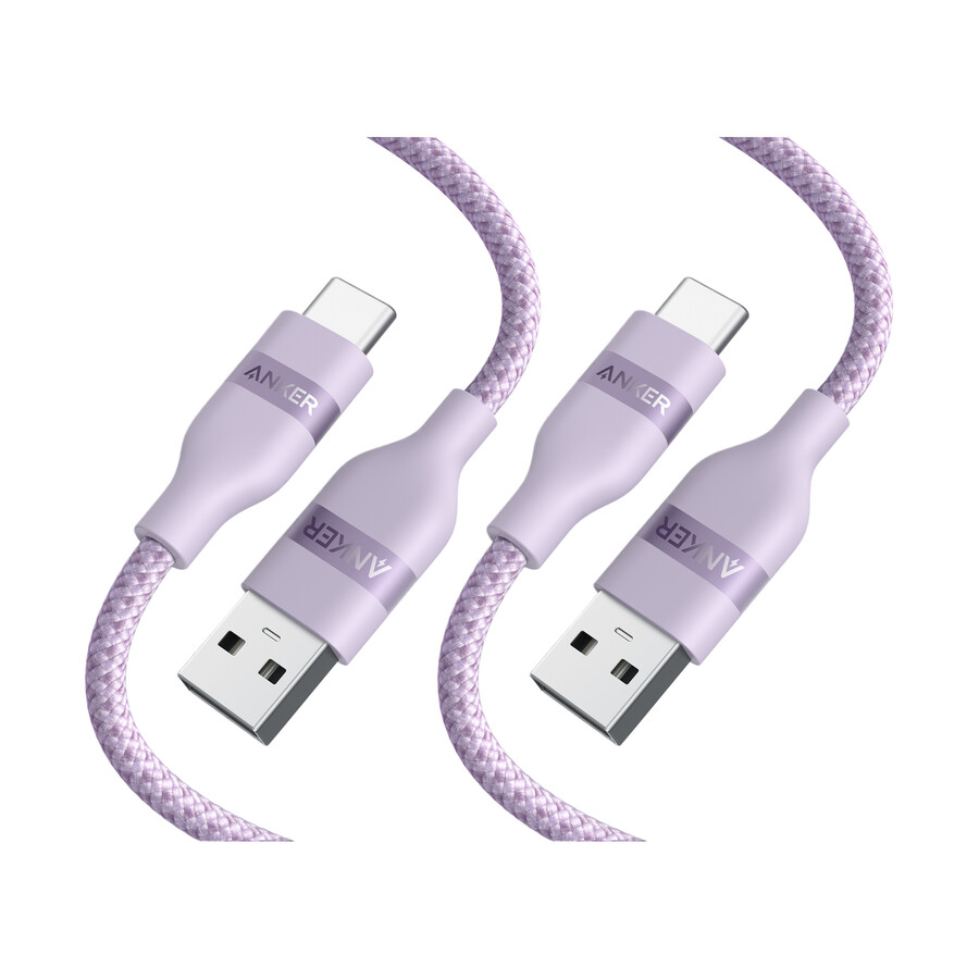 anker usb-a to usb-c cable upcycled-braided 2 pack violet