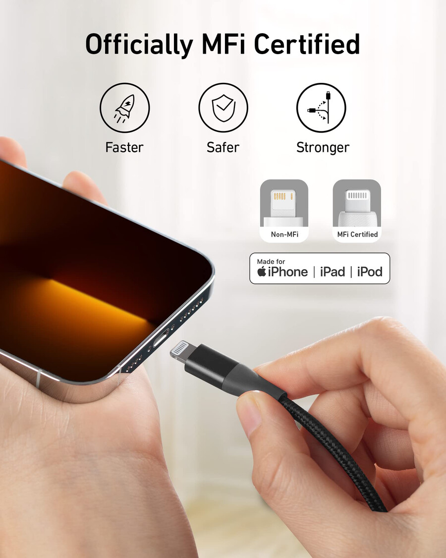 anker 551 usb-a to lightning cable 3 ft 6 ft 10 ft