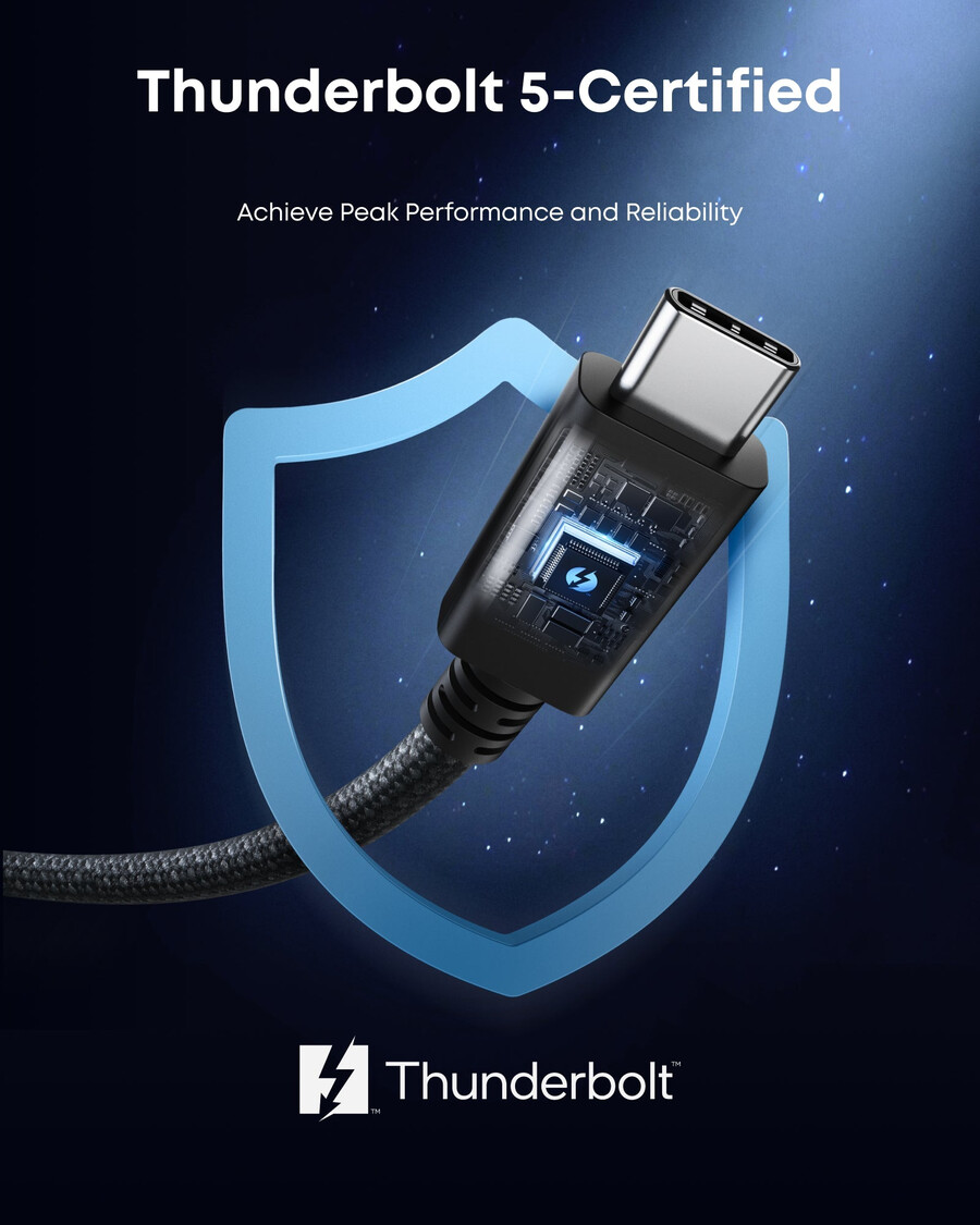 anker prime thunderbolt 5 cable 3.3 ft1.7 ft 80gbps 240w