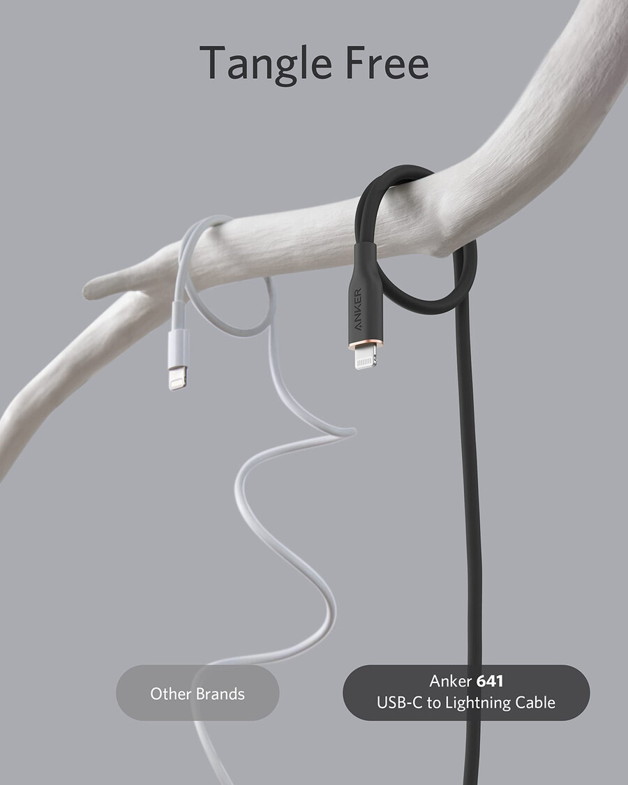 anker 641 usb-c para lightning cable flow silicone