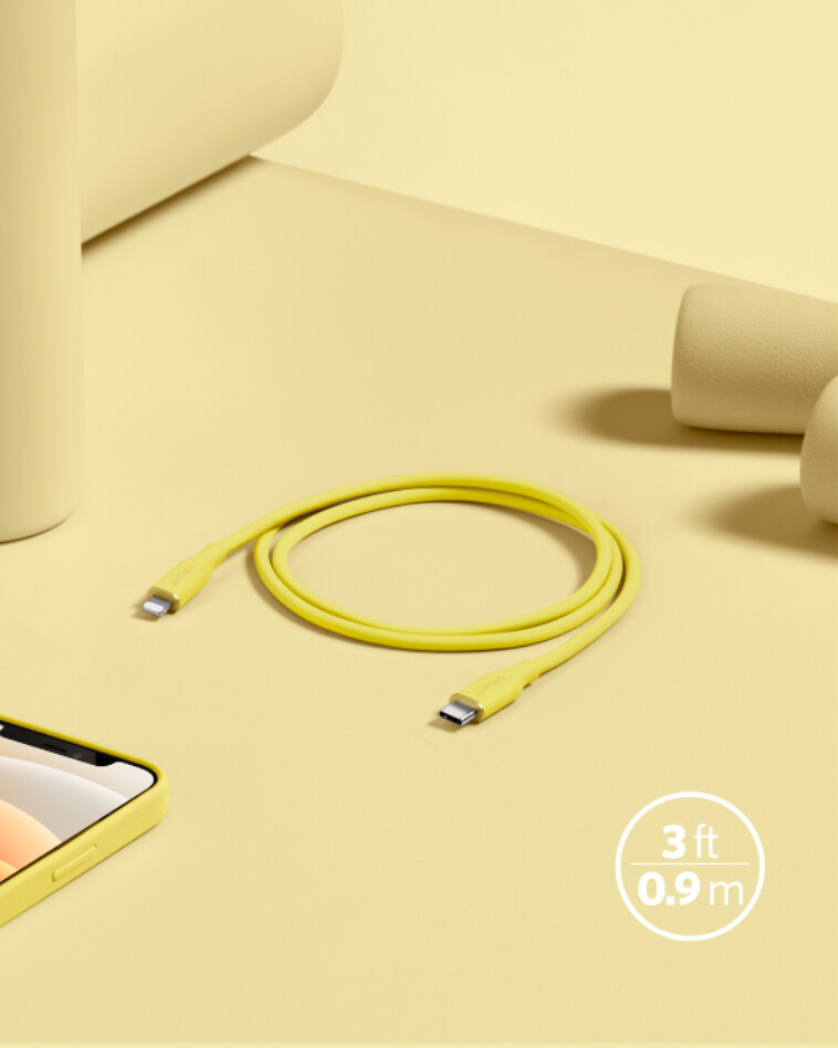 anker 641 usb-c para lightning cable flow 3 ft silicone