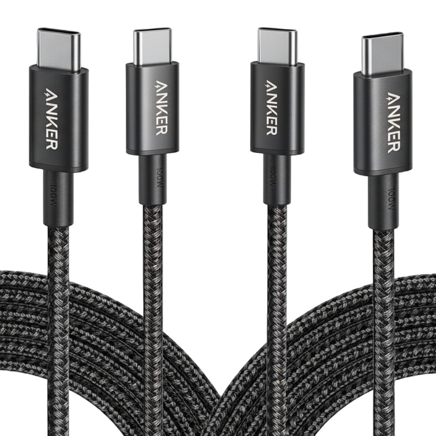 new nylon usb-c to usb-c 100w cable 10 ft 2-pack