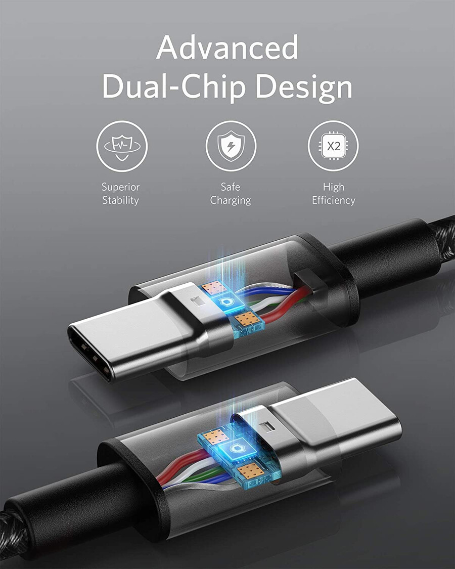 new nylon usb-c to usb-c 100w cable 10 ft