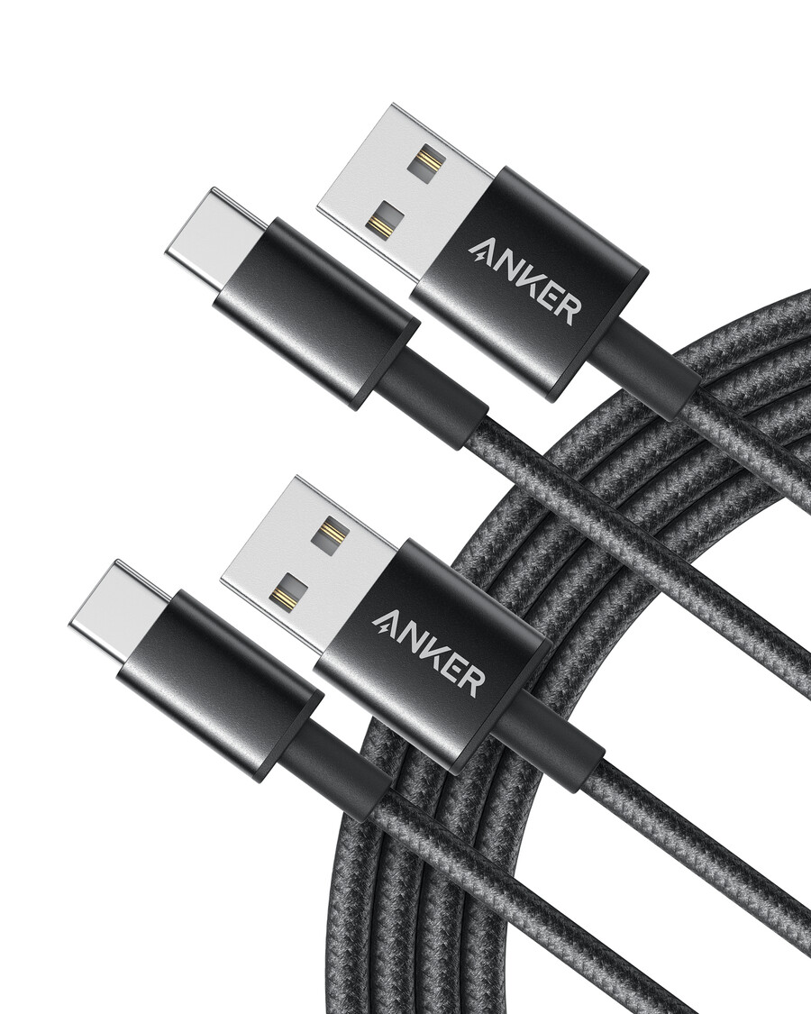 anker premium nylon usb-c to usb-a cable 2-pack