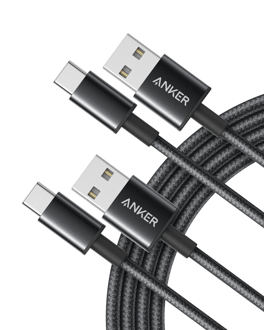 anker premium nylon usb-c to usb-a cable 2-pack