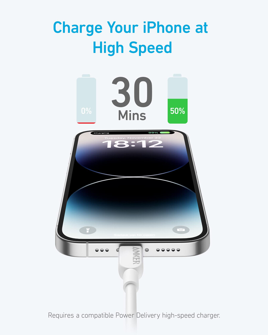 anker 310 usb c to lightning cable 6 ft 2pack