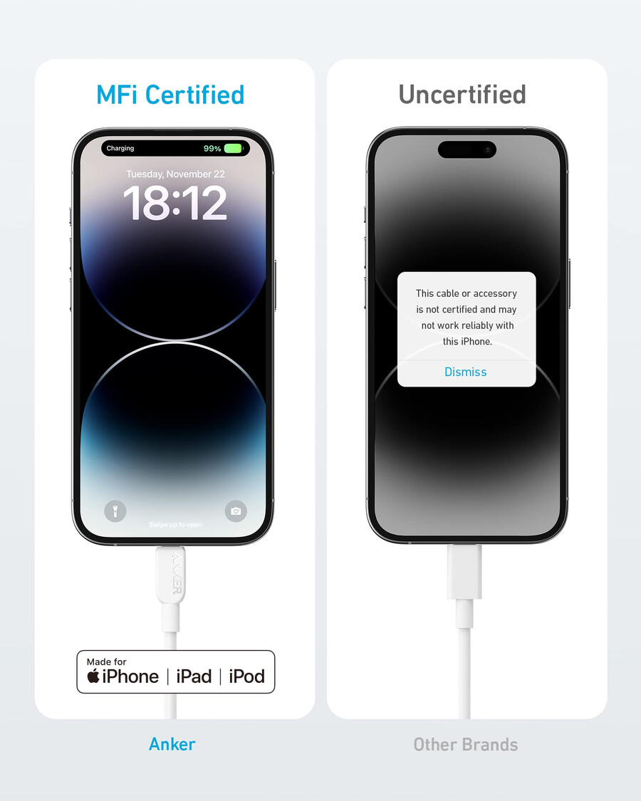 anker 310 usb c to lightning cable 6 ft 2pack