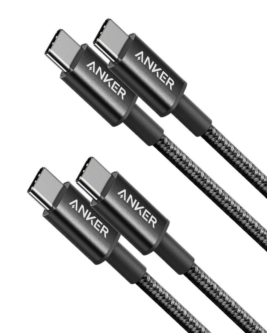 2-pack new nylon usb c to usb c cable 3.3ft 60w