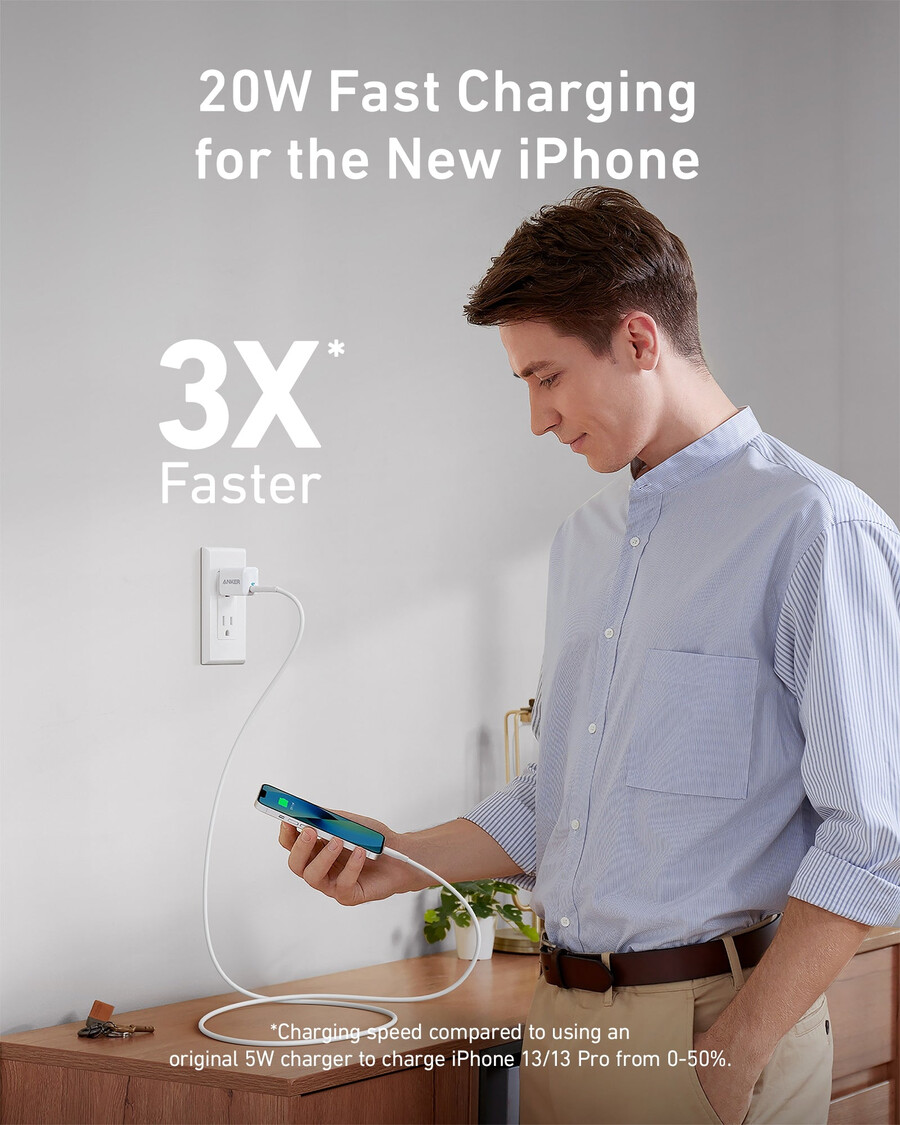 anker 511 charger nano with usb-c to lightning cable