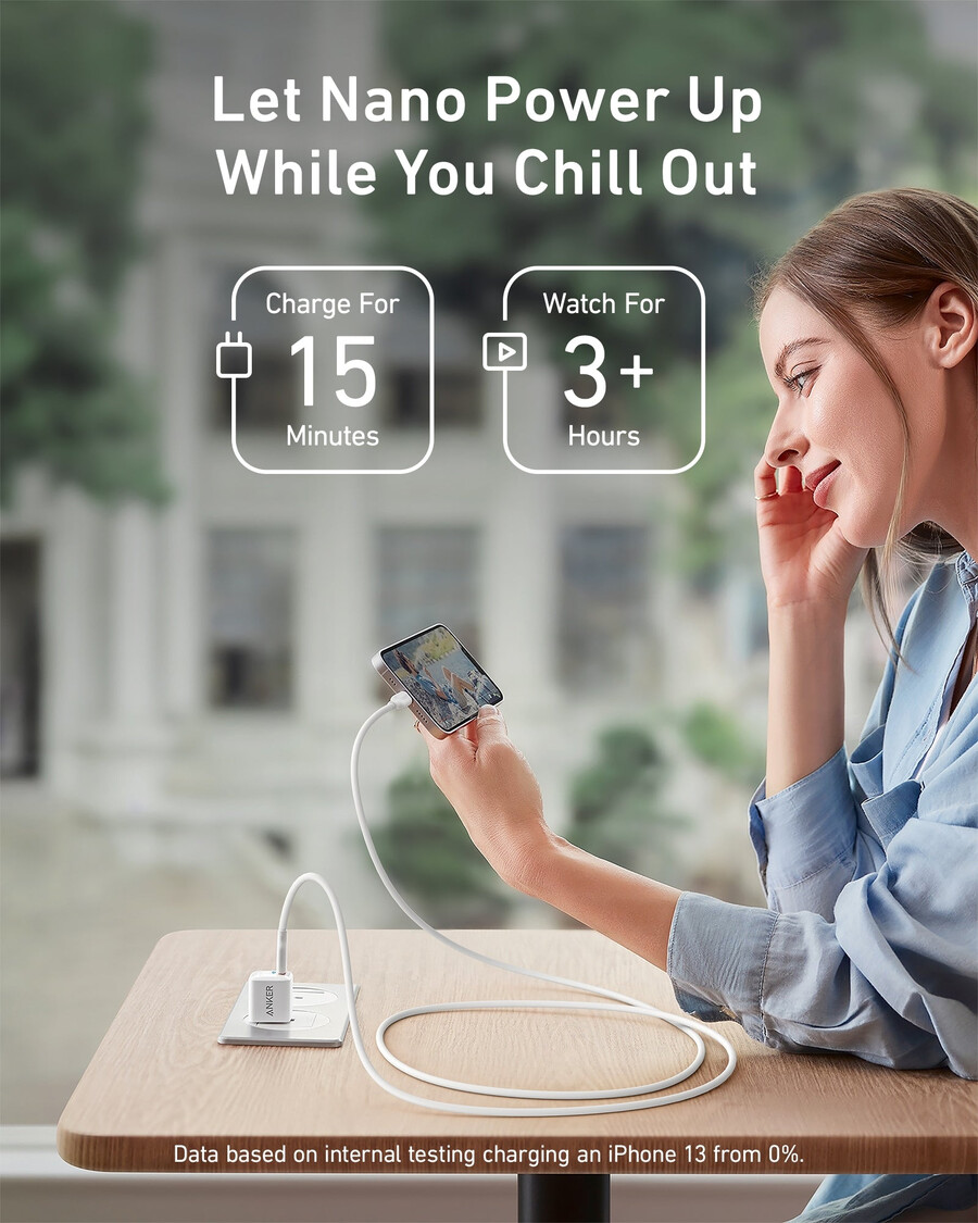 anker 511 charger nano with usb-c to lightning cable