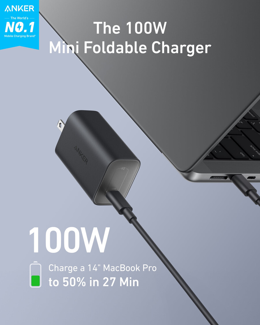 anker nano charger 100w with usb-c cable