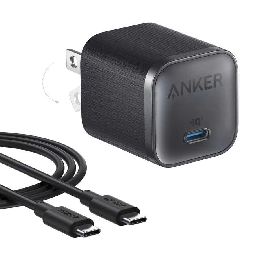anker nano charger 45w com usb-c para usb-c cable e usb-c para usb-c cable 6 ft 240w upcycled-braided