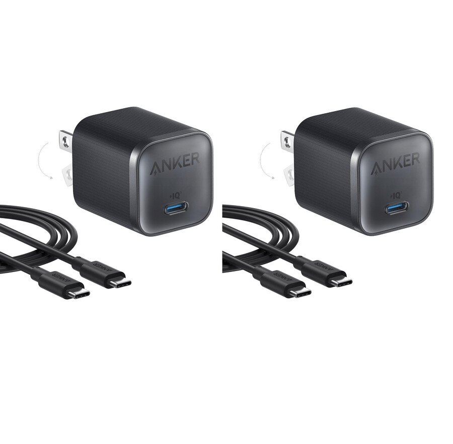 anker nano charger 45w with usb-c to usb-c cable 2-pack