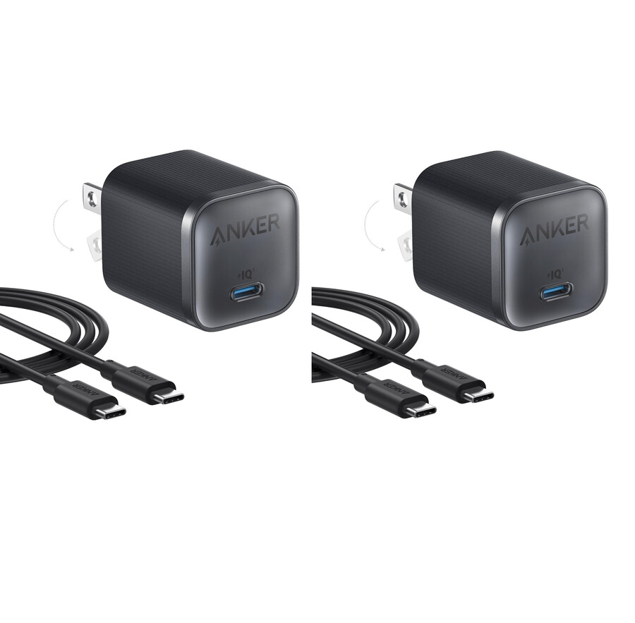 anker nano charger 45w with usb-c to usb-c cable 2-pack