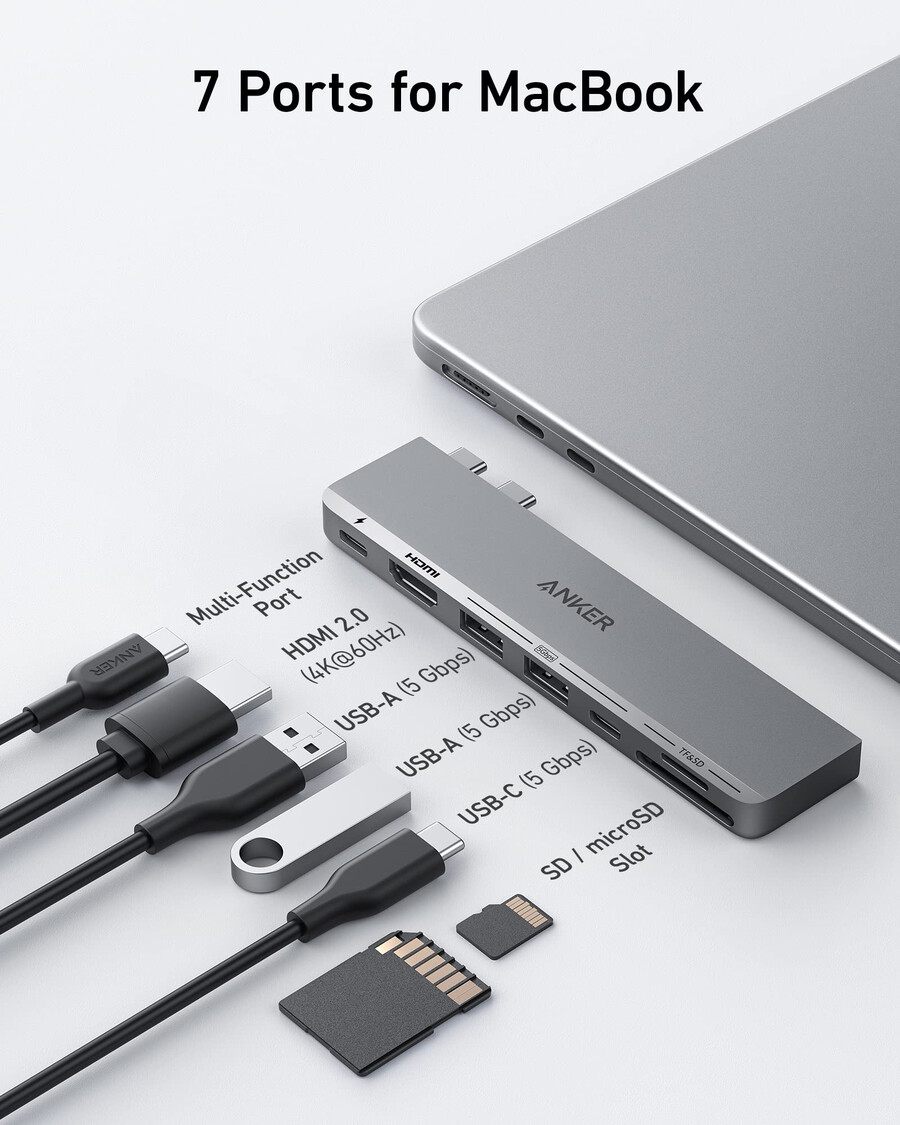 anker 547 usb-c hub 7-in-2 para macbook