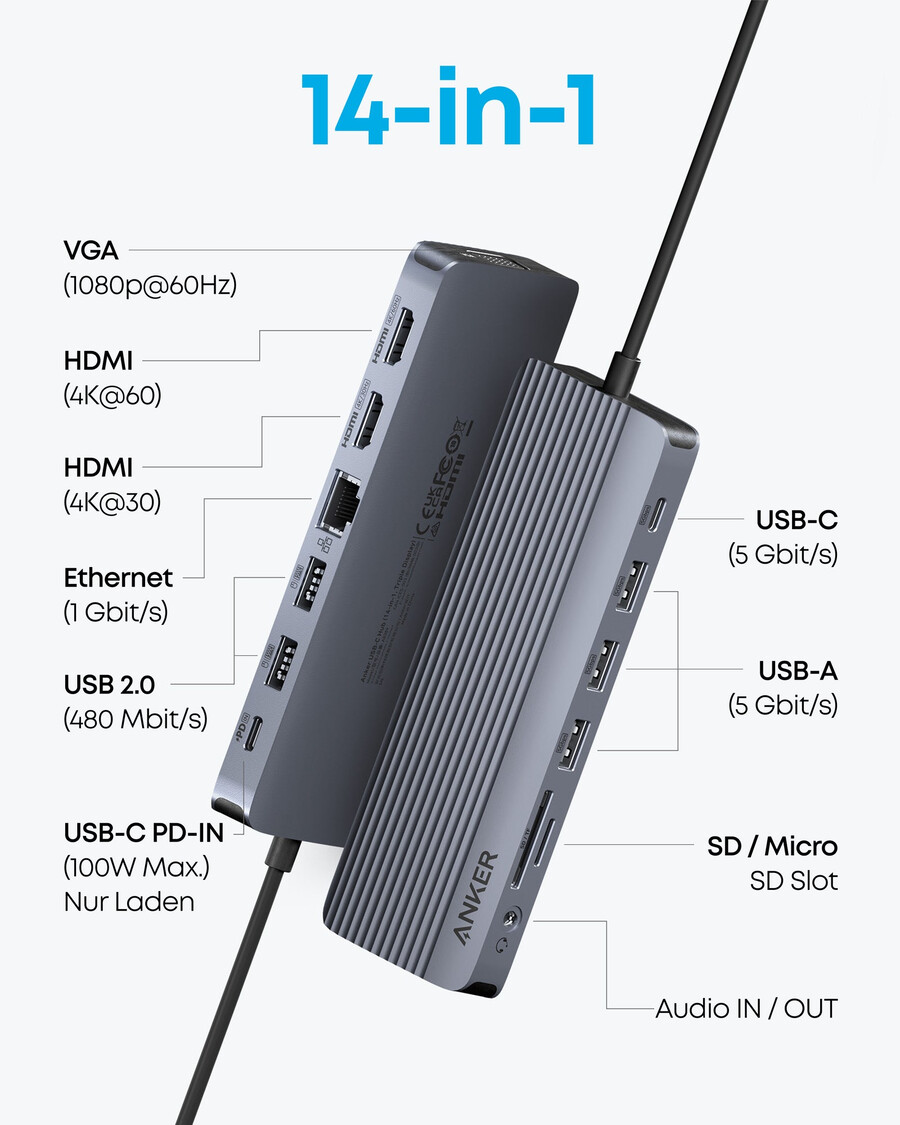 anker usb-c hub 14-in-1 triple display