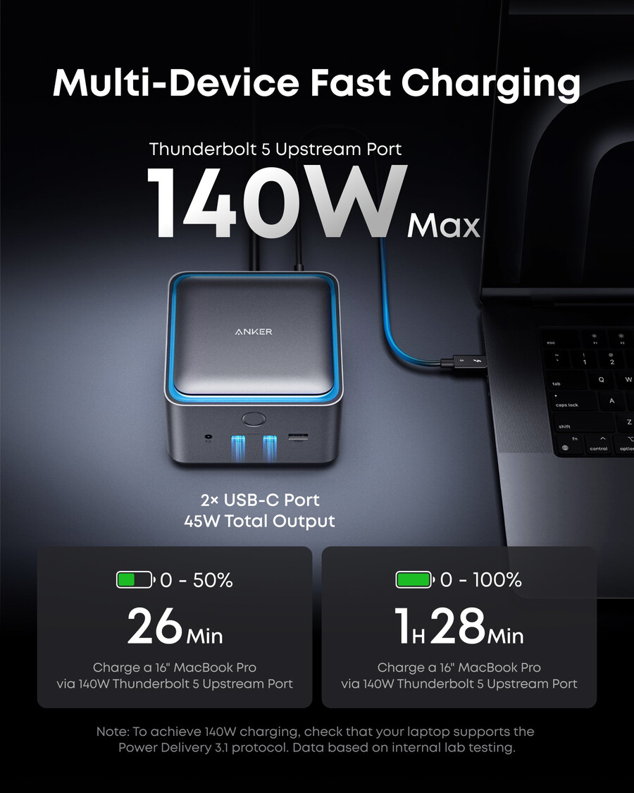 anker prime thunderbolt 5 docking station 14-in-1140w8ktb5