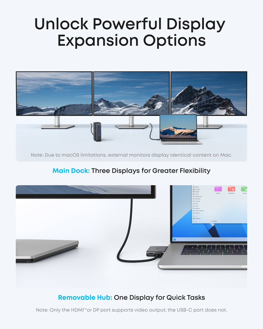 anker nano docking station 13-in-1 triple display built-in removable hub