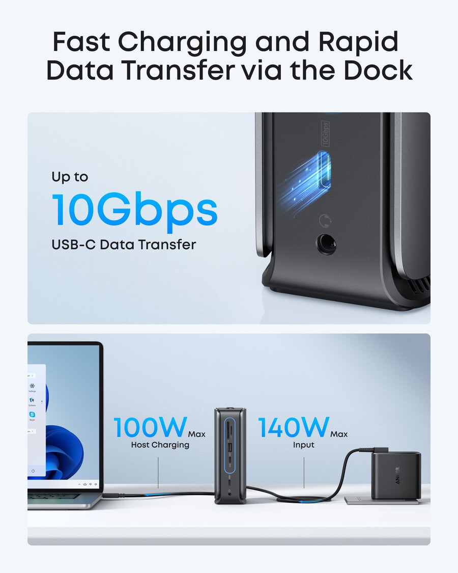 anker nano docking station 13-in-1 triple display built-in removable hub