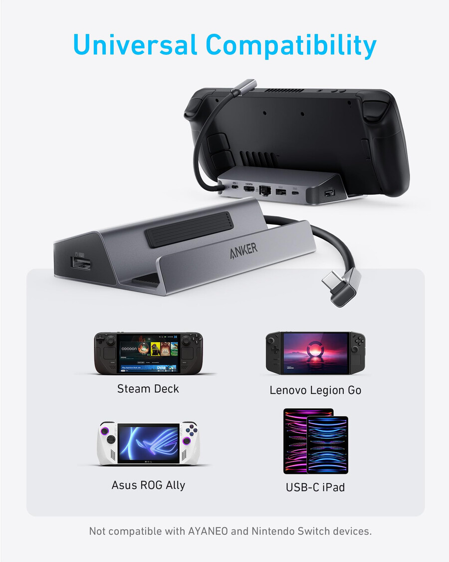 anker usb-c hub 6-in-1 for handheld game console