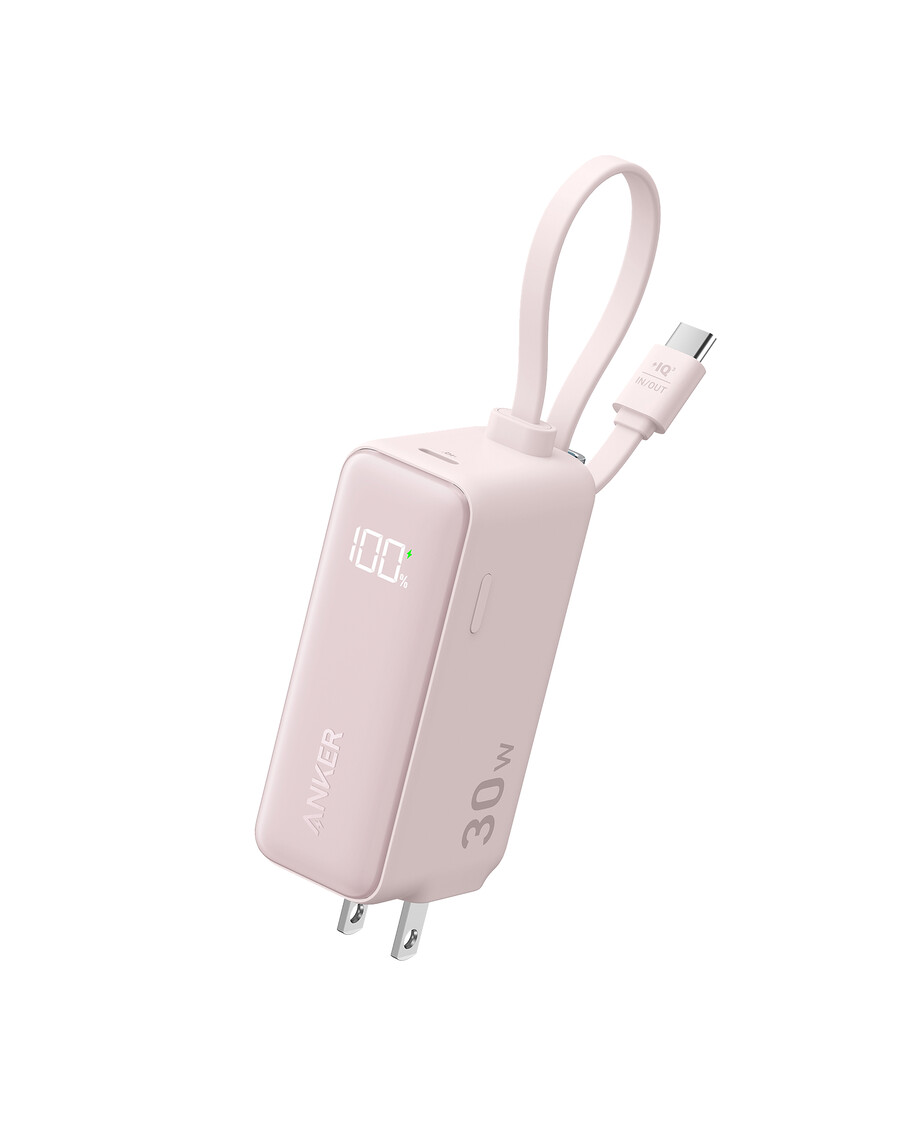 anker power bank 30w 5k fusion built-in usb-c cable