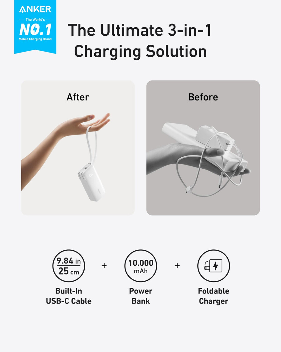 anker power bank 10k fusion built-in cable