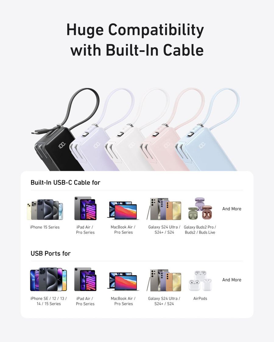 anker power bank 10k fusion built-in cable