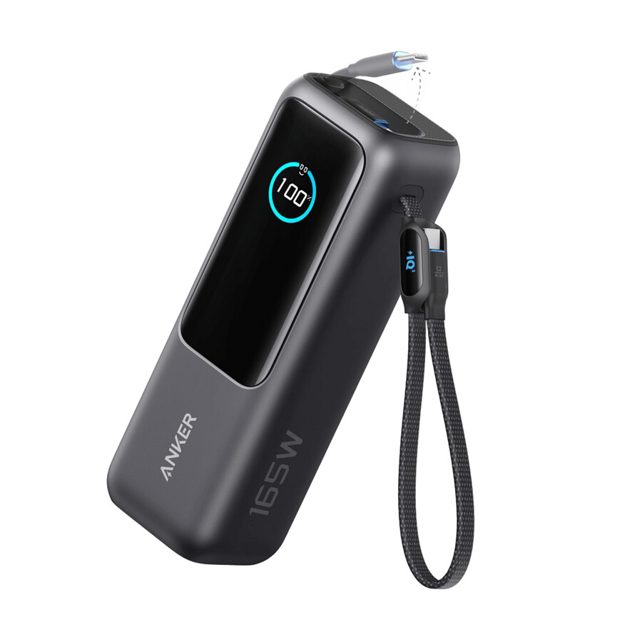 anker laptop power bank 25k 165w built-in and retractable cables