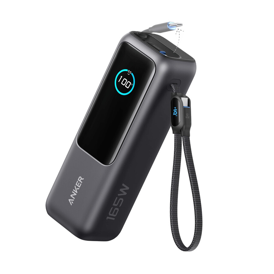 anker laptop power bank 25k 165w built-in and retractable cables