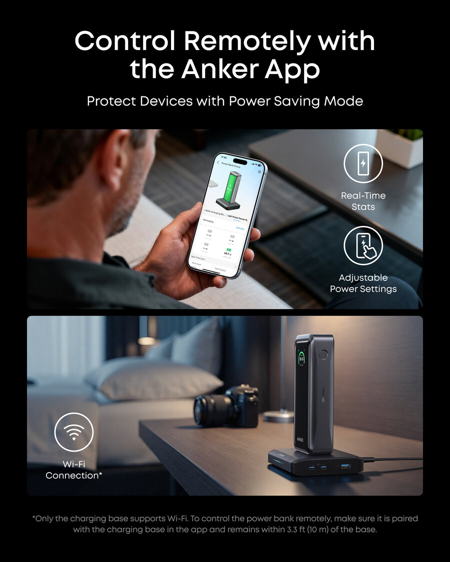anker prime power bank 26k 300w with charging base