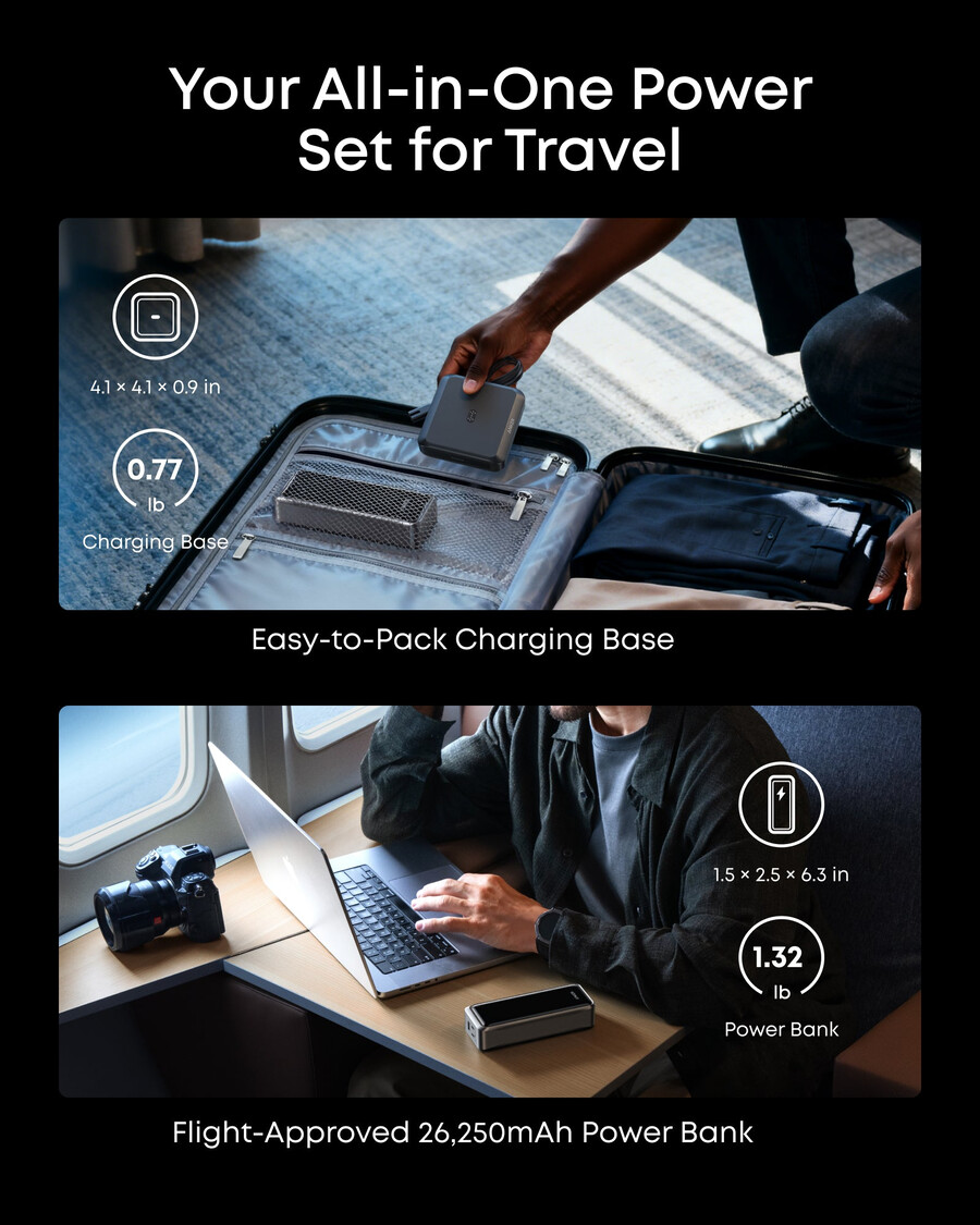 anker prime power bank 26k 300w with charging base