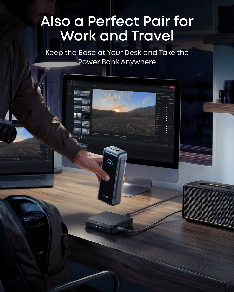 anker prime power bank 26k 300w with charging base