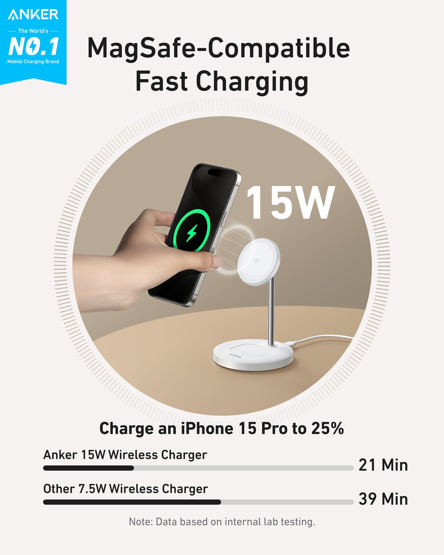 anker maggo wireless charger 2-in-1 stand