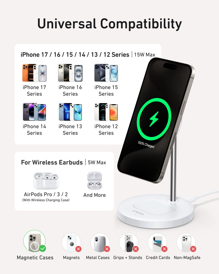 anker maggo wireless charger 2-in-1 stand