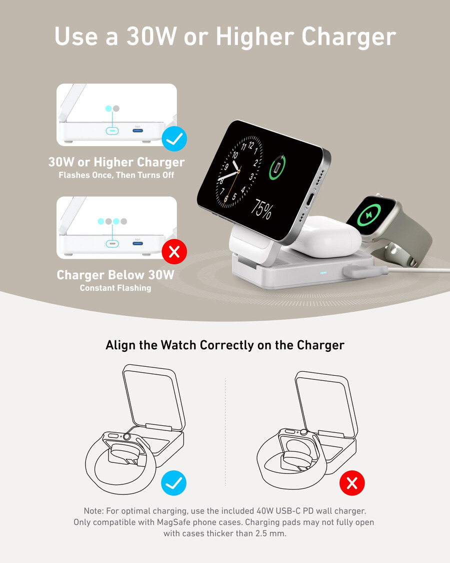 anker maggo wireless charging station foldable 3-in-1 e anker nano travel adapter 5-in-1 20w 1-pack