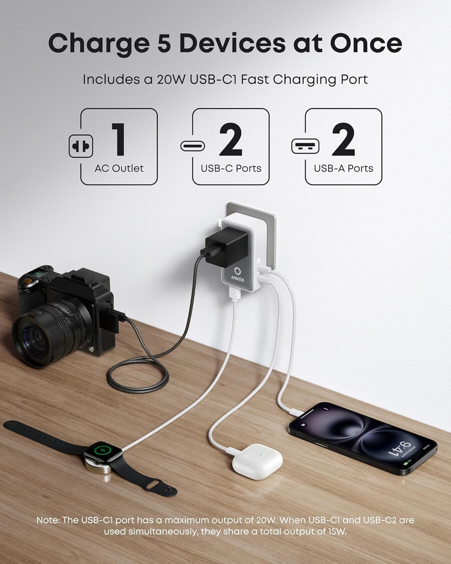 anker maggo wireless charging station foldable 3-in-1 e anker nano travel adapter 5-in-1 20w 1-pack