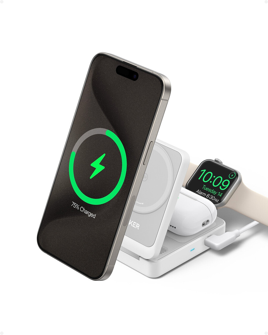 anker maggo wireless charging station foldable 3-in-1 e anker nano travel adapter 5-in-1 20w 1-pack