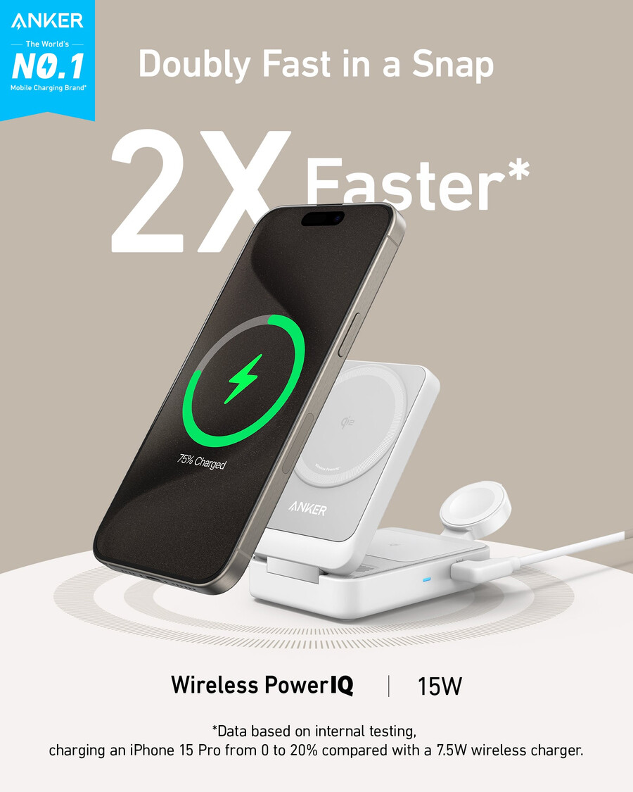 anker maggo wireless charging station foldable 3-in-1 e anker nano travel adapter 5-in-1 20w 1-pack