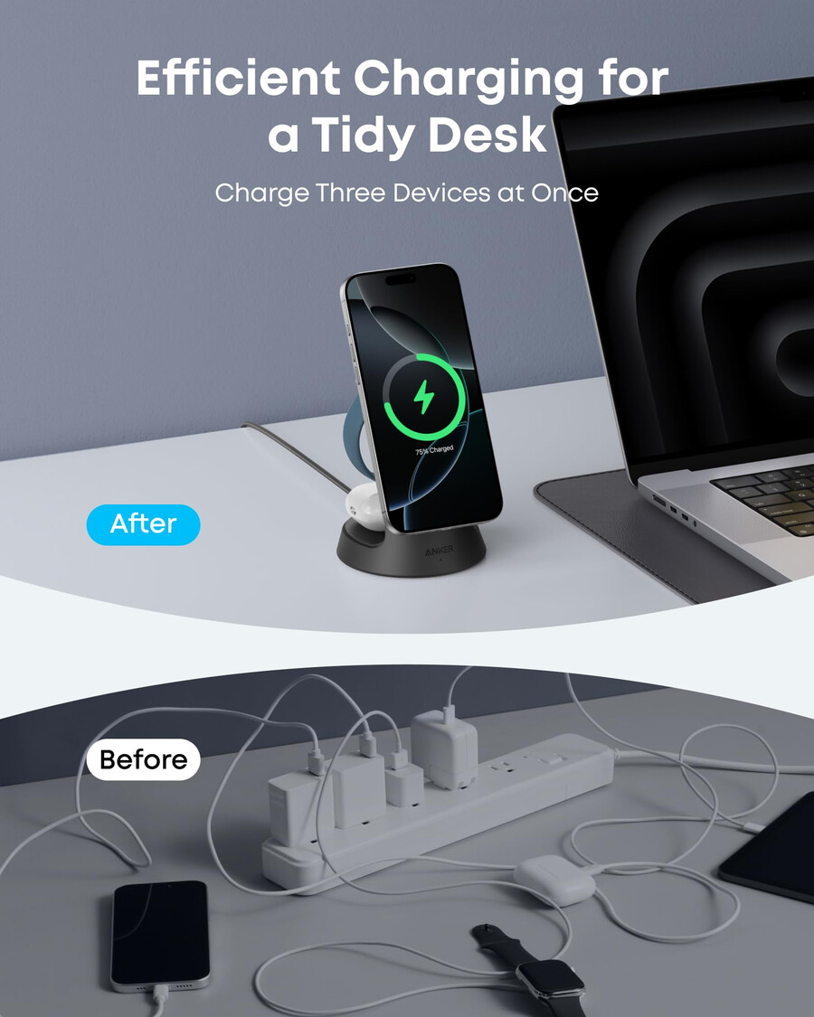 anker maggo wireless charging station 3-in-1 dock stand
