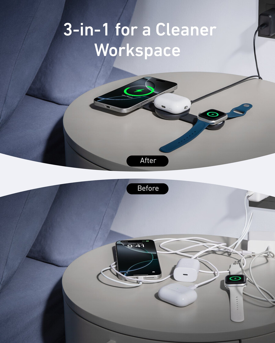 anker maggo wireless charging station 3-in-1 foldable pad