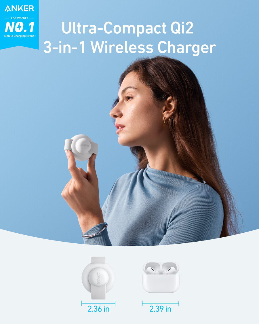 anker maggo wireless charging station 3-in-1 foldable pad e anker nano travel adapter 5-in-1 20w 1-pack